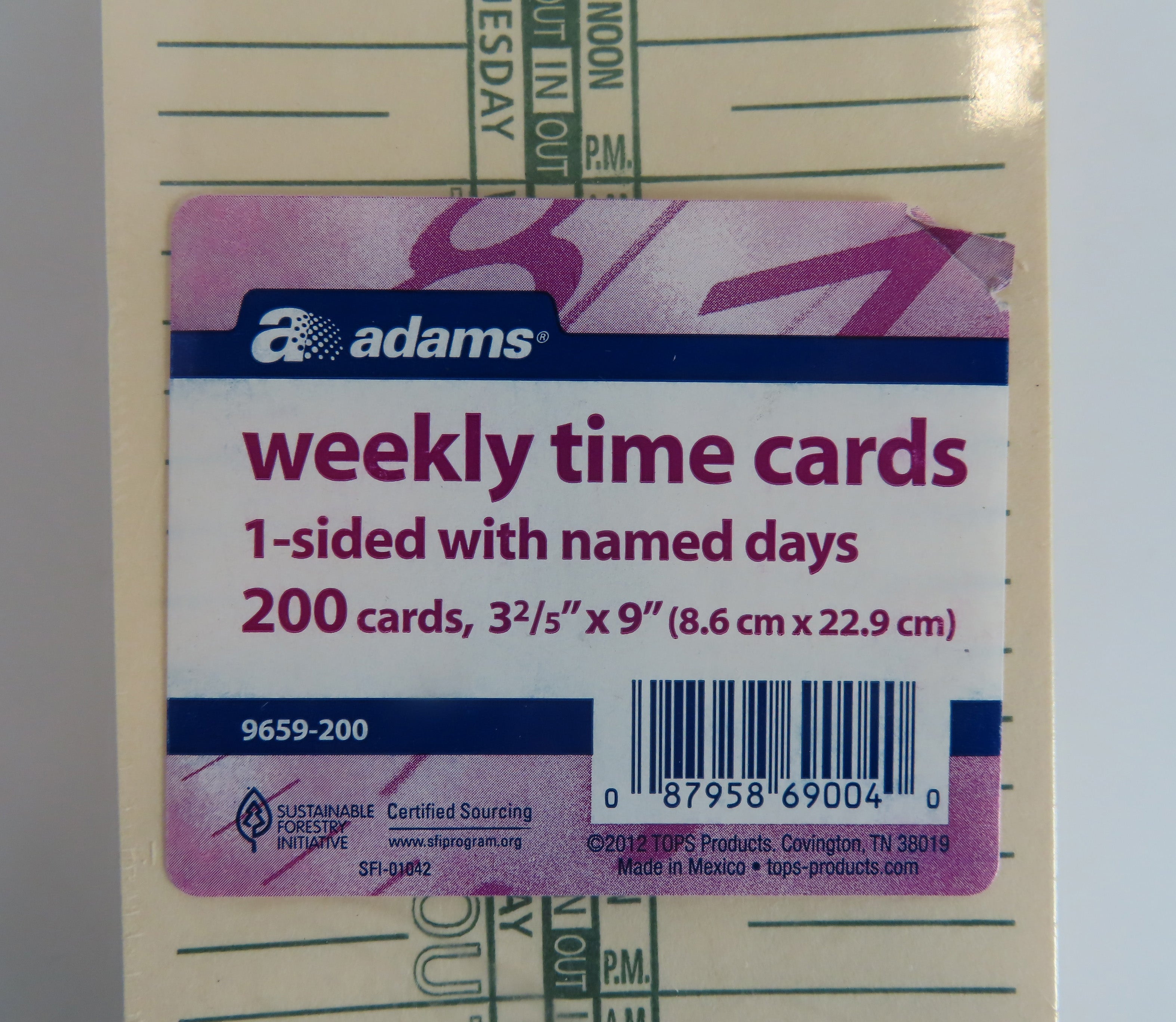 Adams Weekly Timecards 200-Pack
