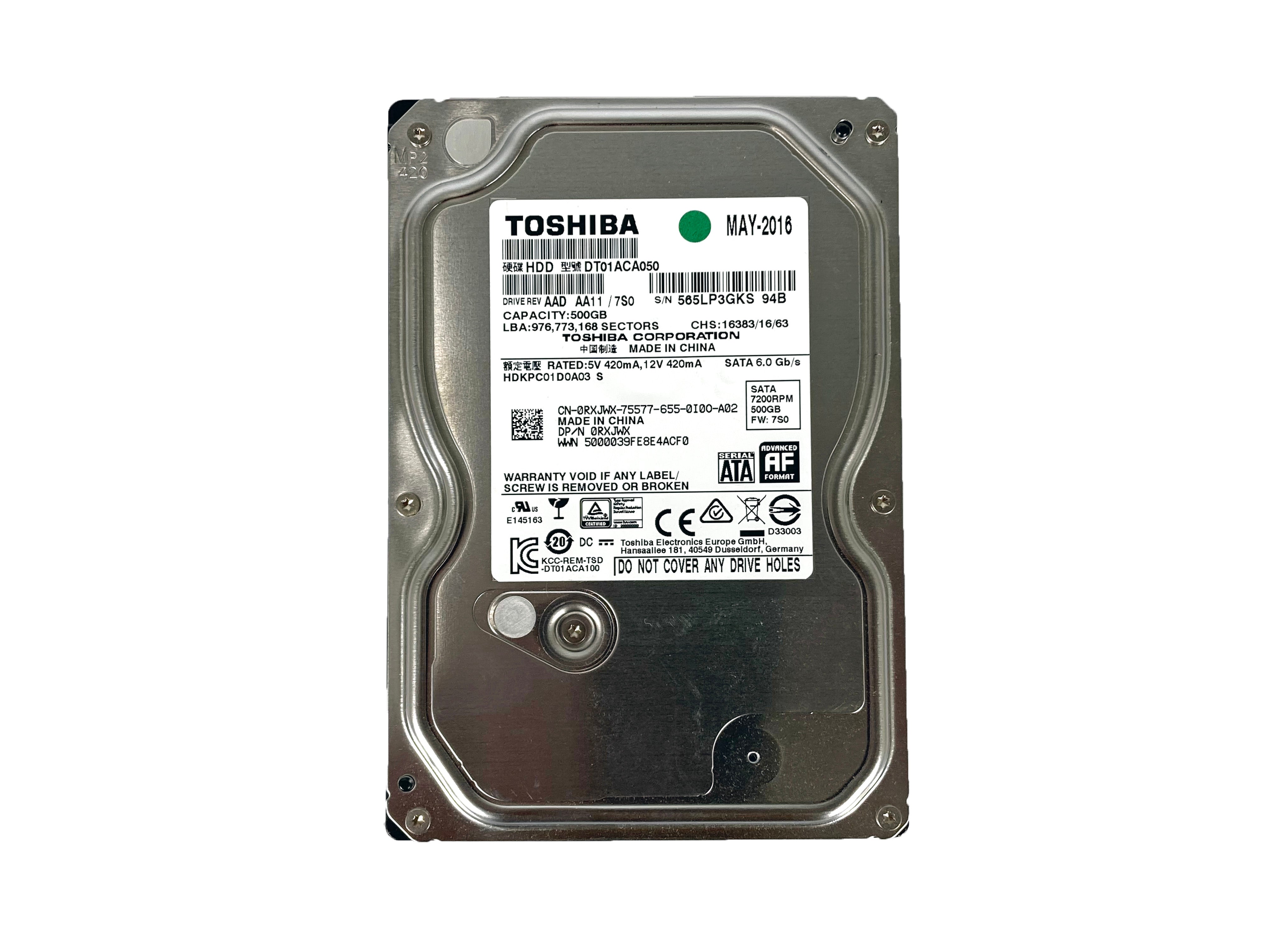 500GB HDD 3.5" 7200rpm SATA Hard Drive