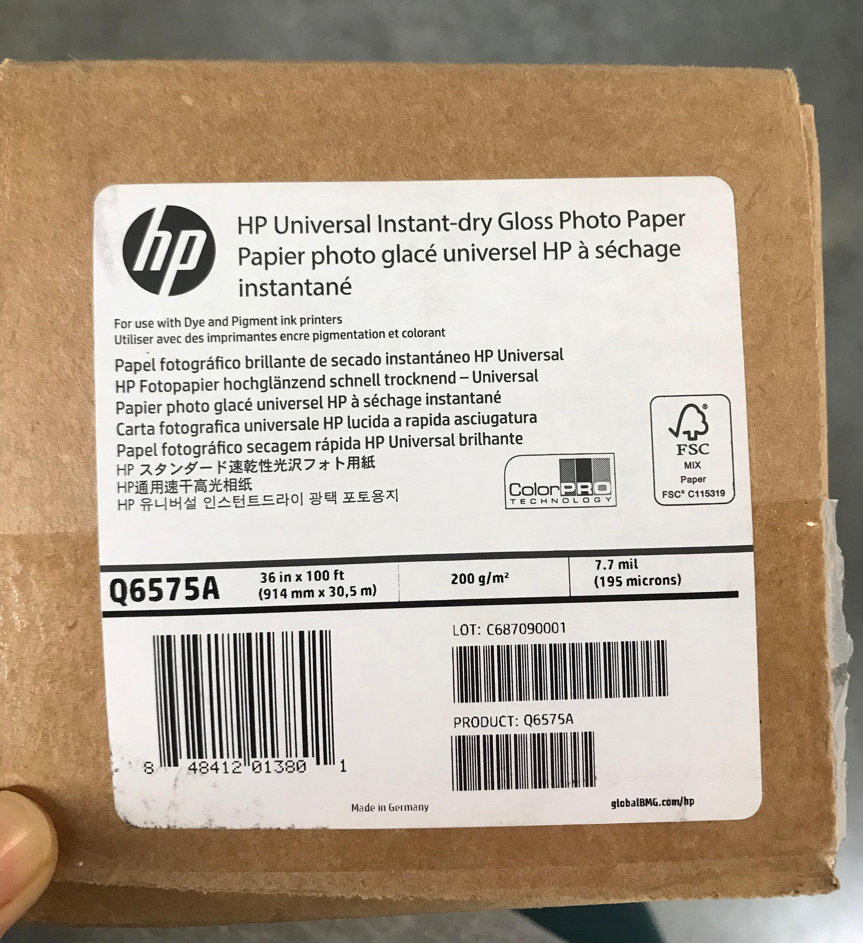 HP Photogloss Paper 36" x 100'