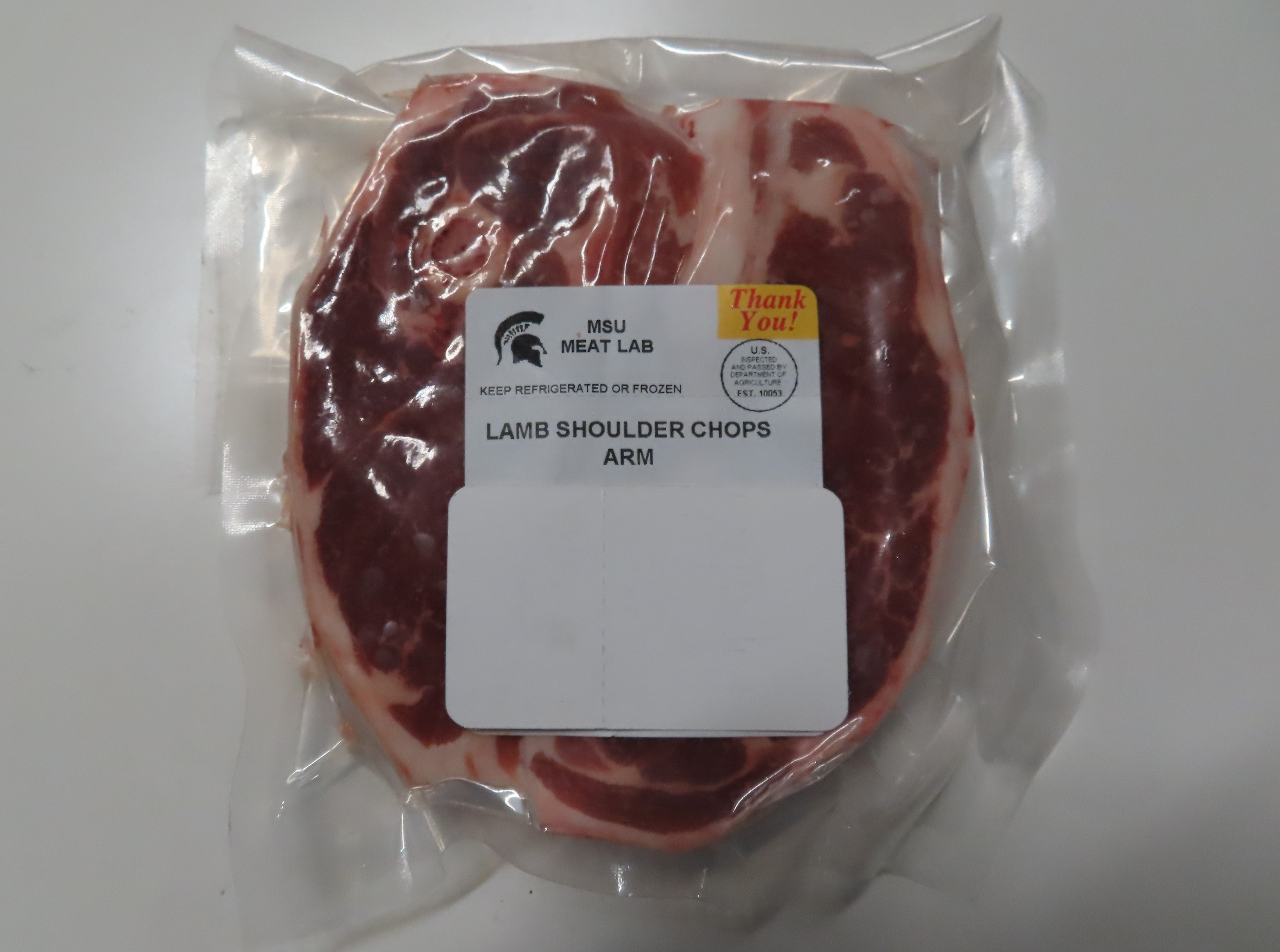 MSU Meat Labs Lamb Shoulder Arm Chops