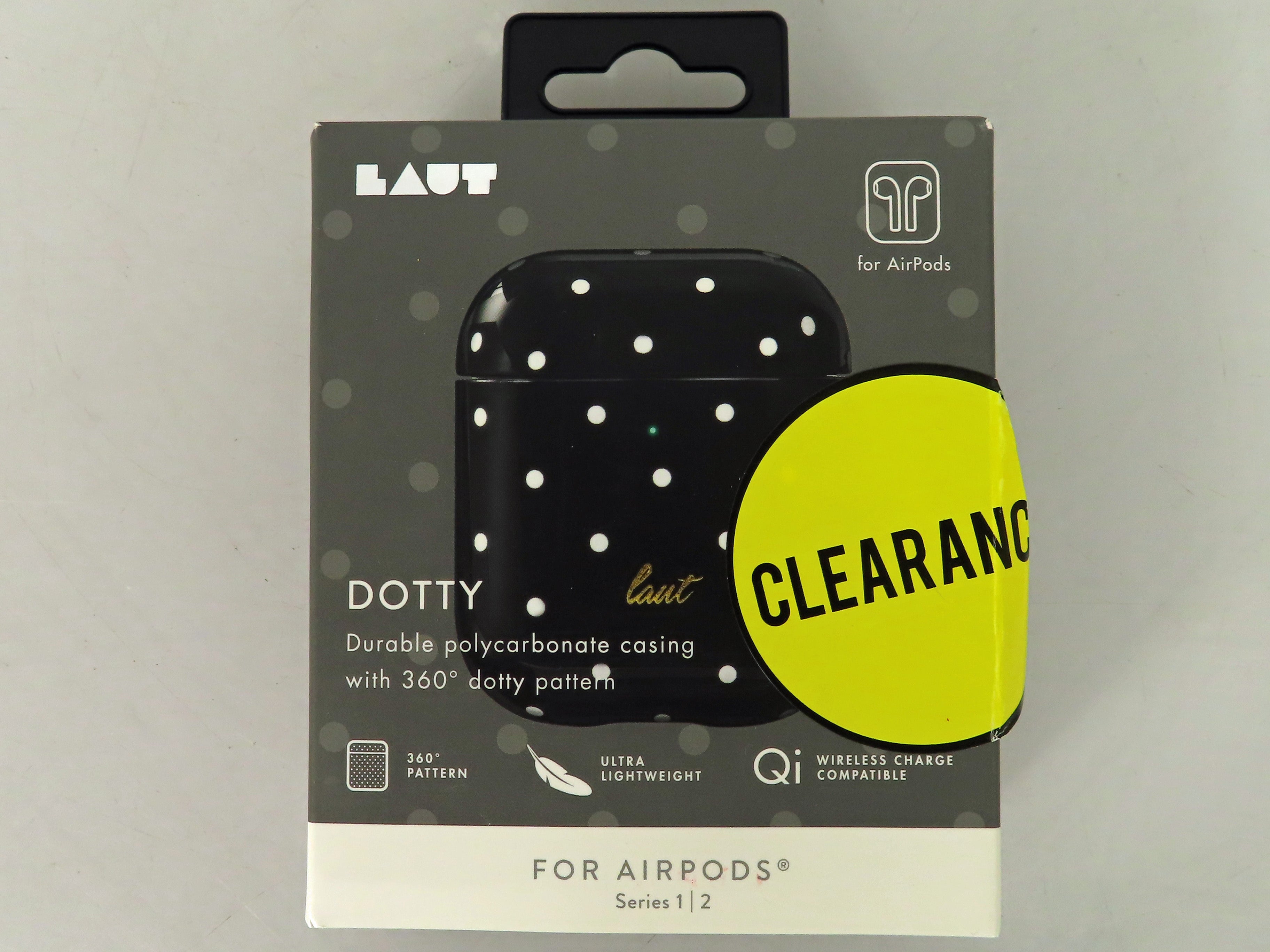 LAUT Dotty AirPods Black Silicone Case