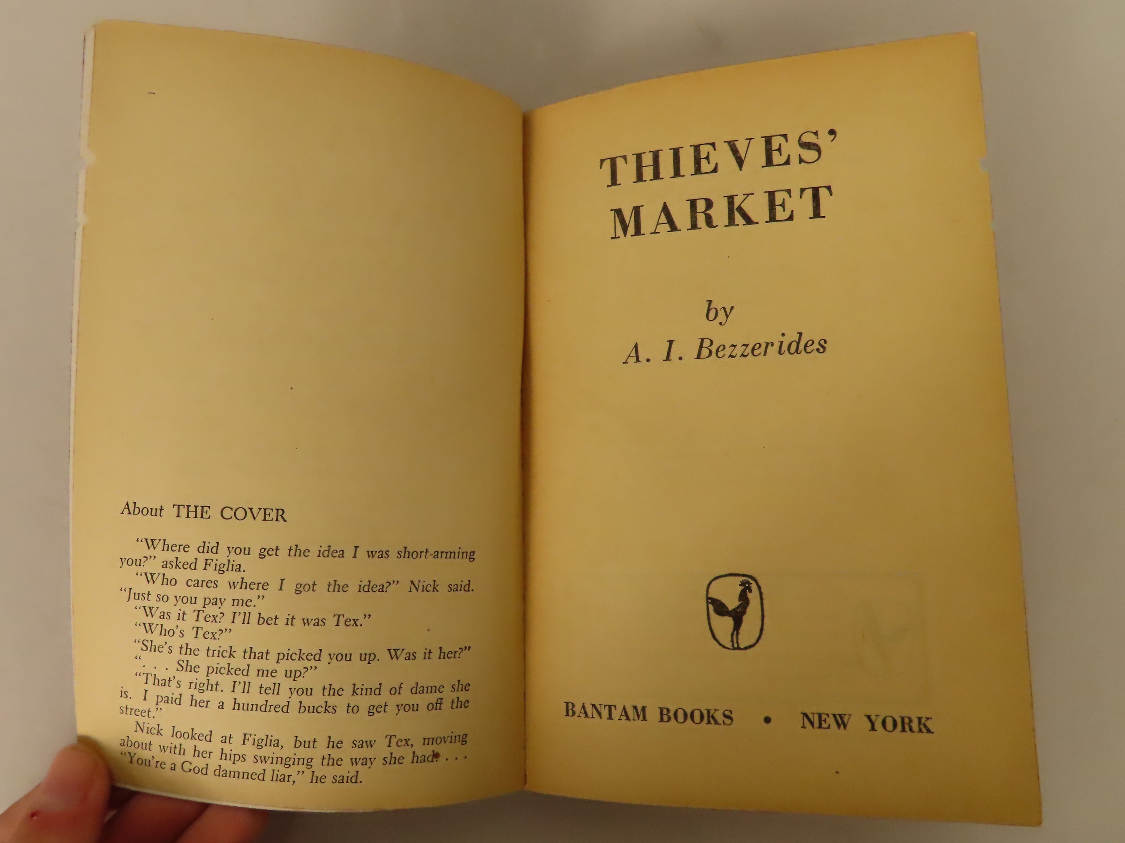 Thieves' Market by A.I. Bezzerides  1950 2nd Printing