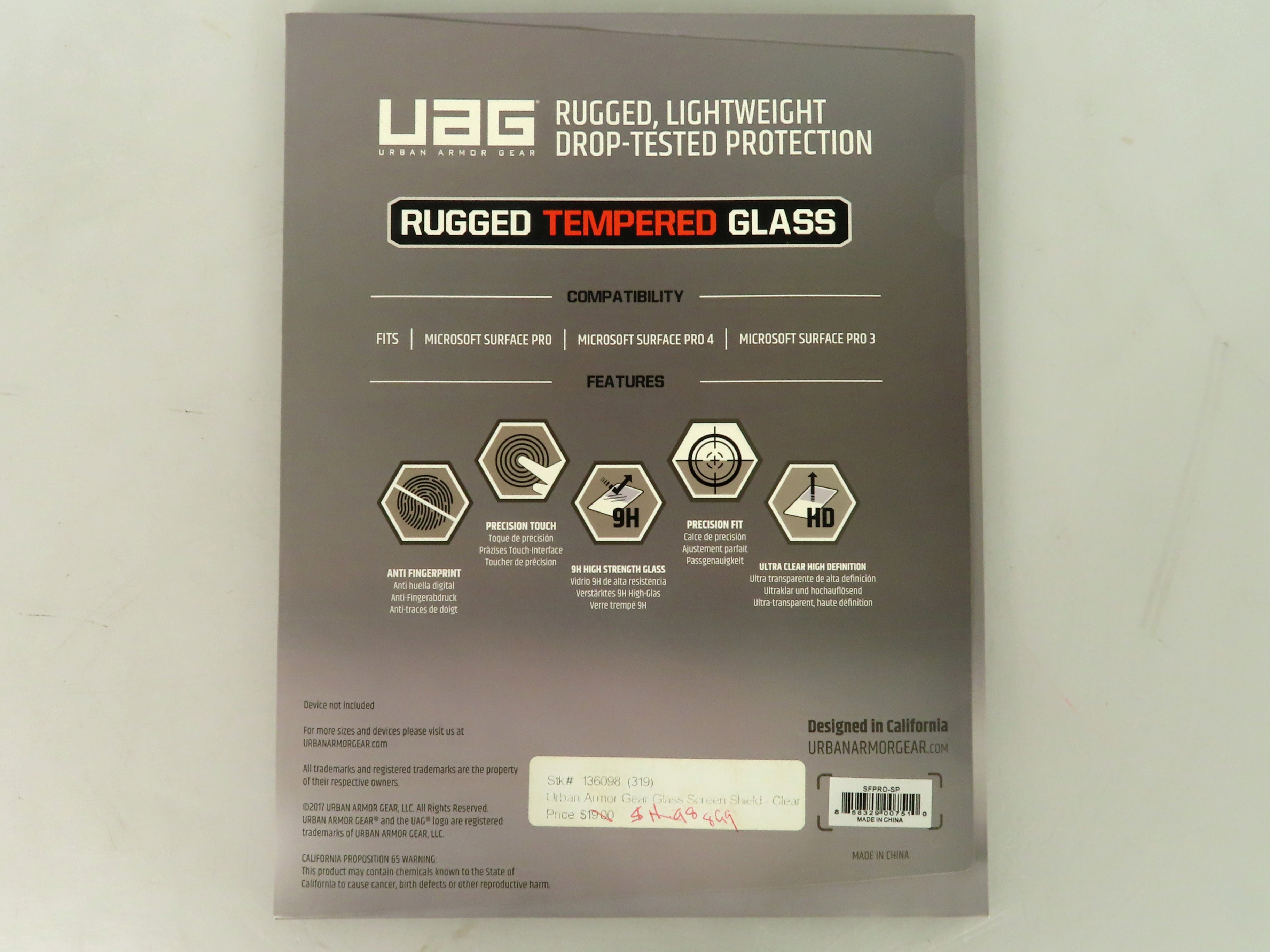 UAG Rugged Tempered Glass For Microsoft Surface Pro, 3, 4