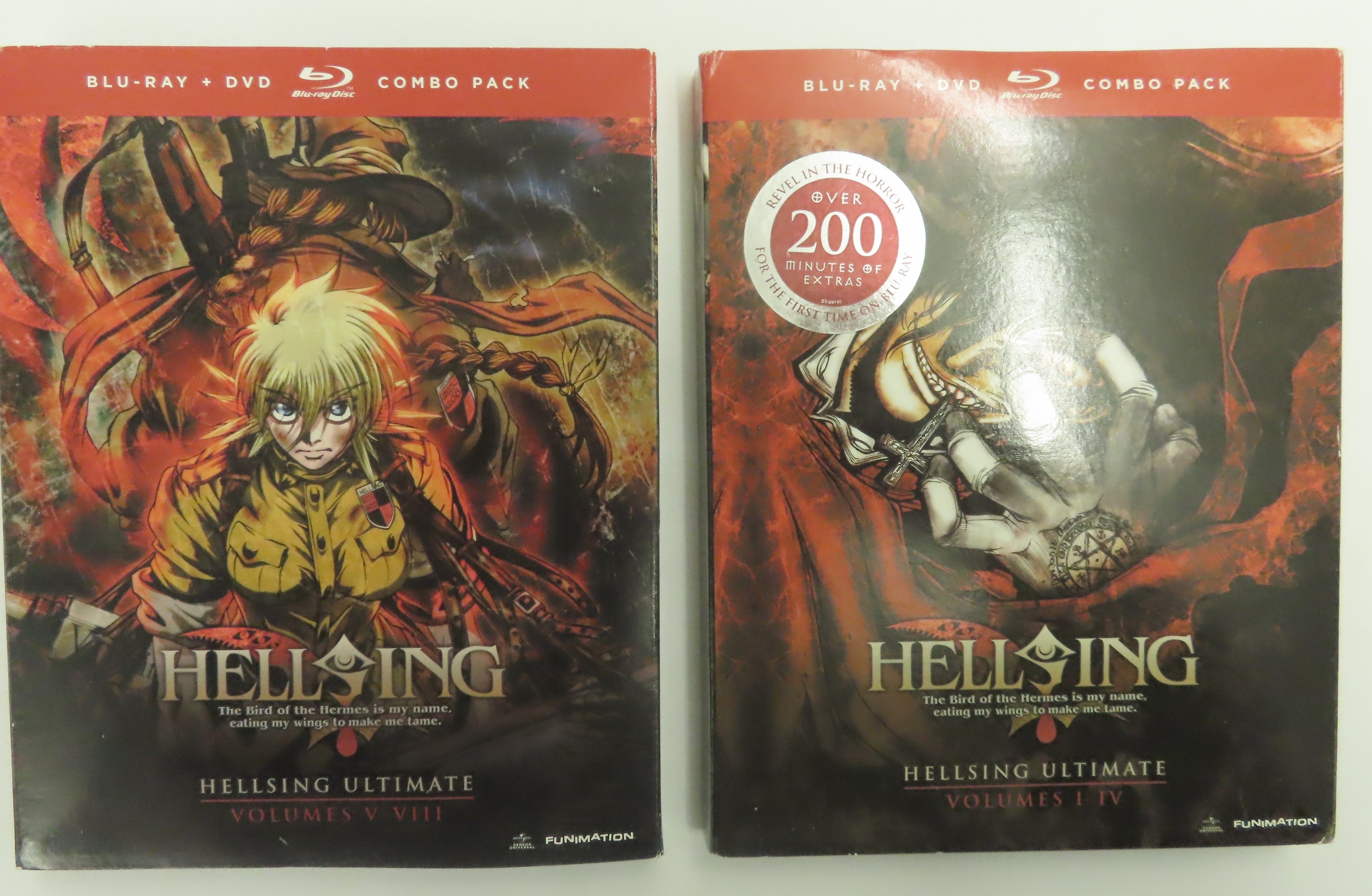 Hellsing Ultimate Vol 1-4, 5-8.  [Japanese import - in English and Japanese] Blu-Ray