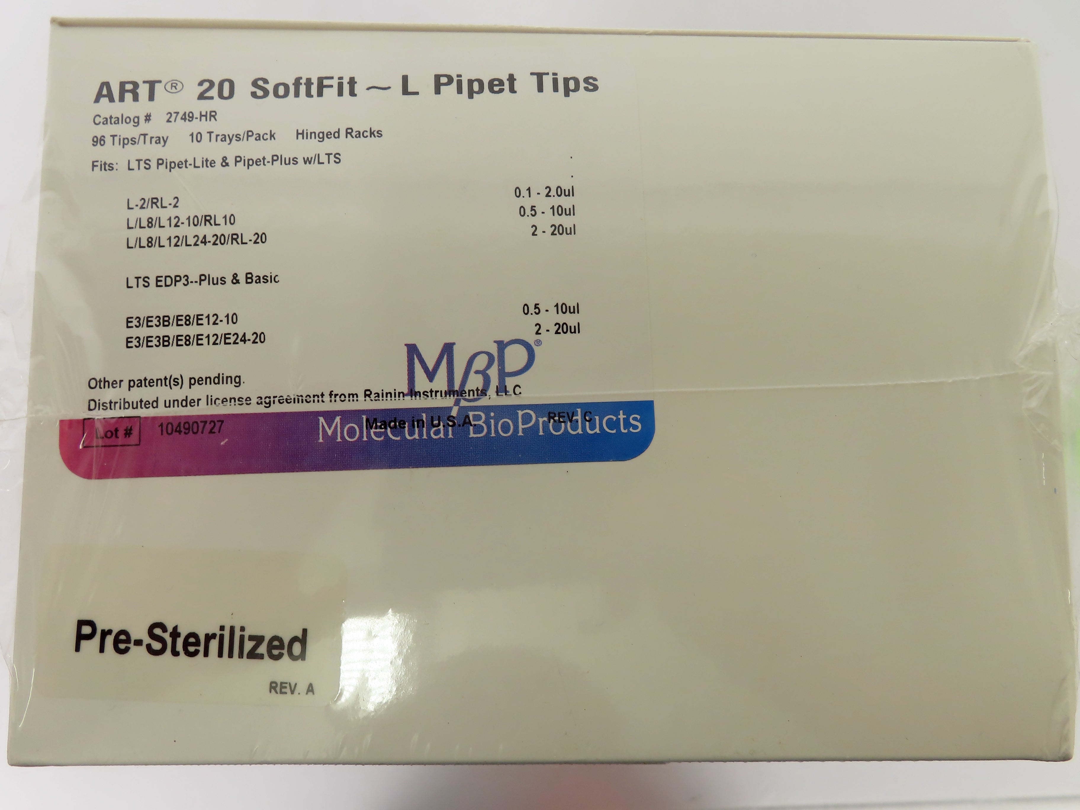 MBP Molecular BioProducts 2749-HR ART 20 SoftFit ~ L Pipet Tips
