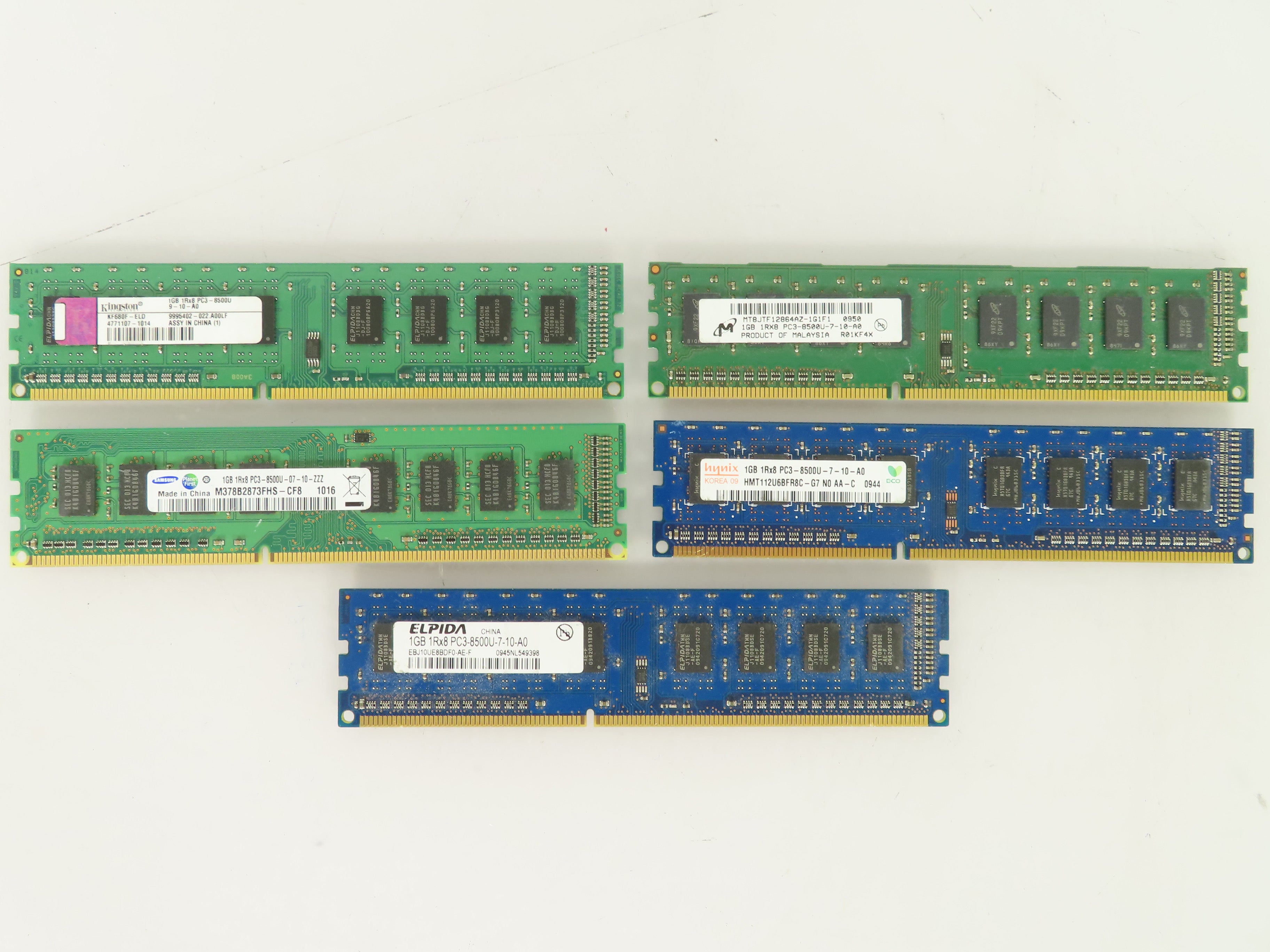 Assorted 8500U (1 x 1GB) DDR3 Desktop RAM