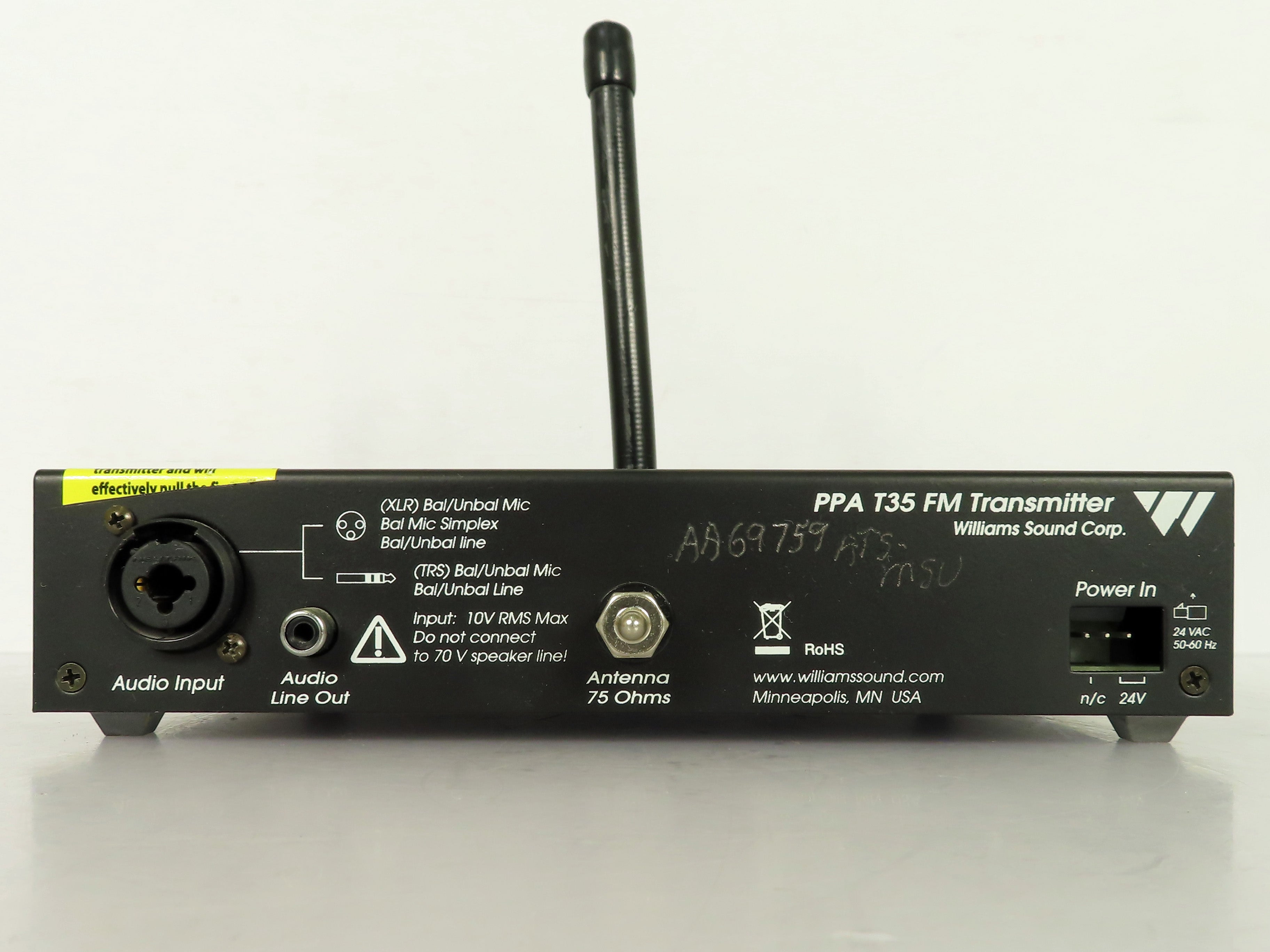 Williams Sound PPA T35 Personal PA FM Base-Station Stationary Transmitter