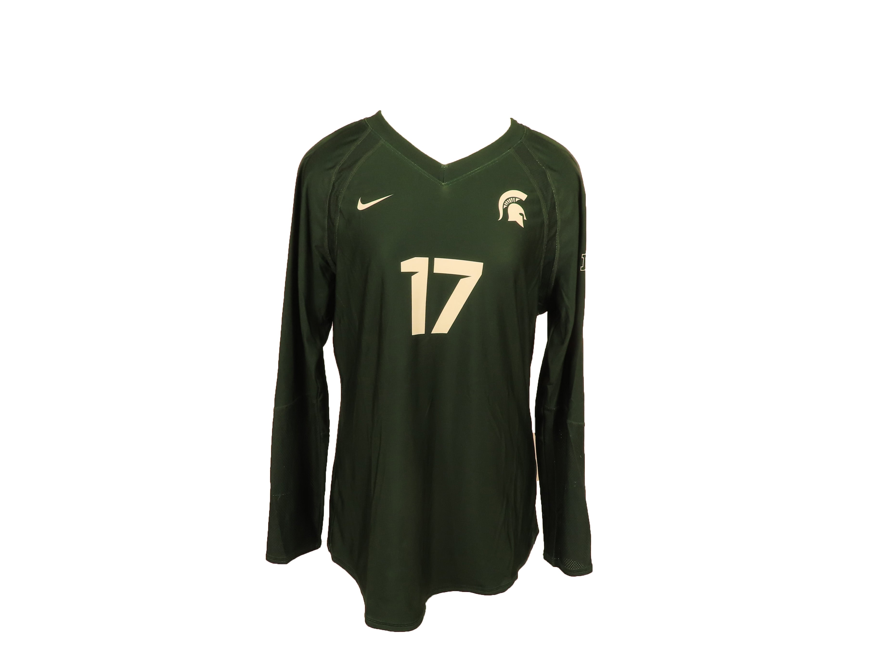 Nike Green Long Sleeve MSU Volleyball #17 Jersey Women's Size L