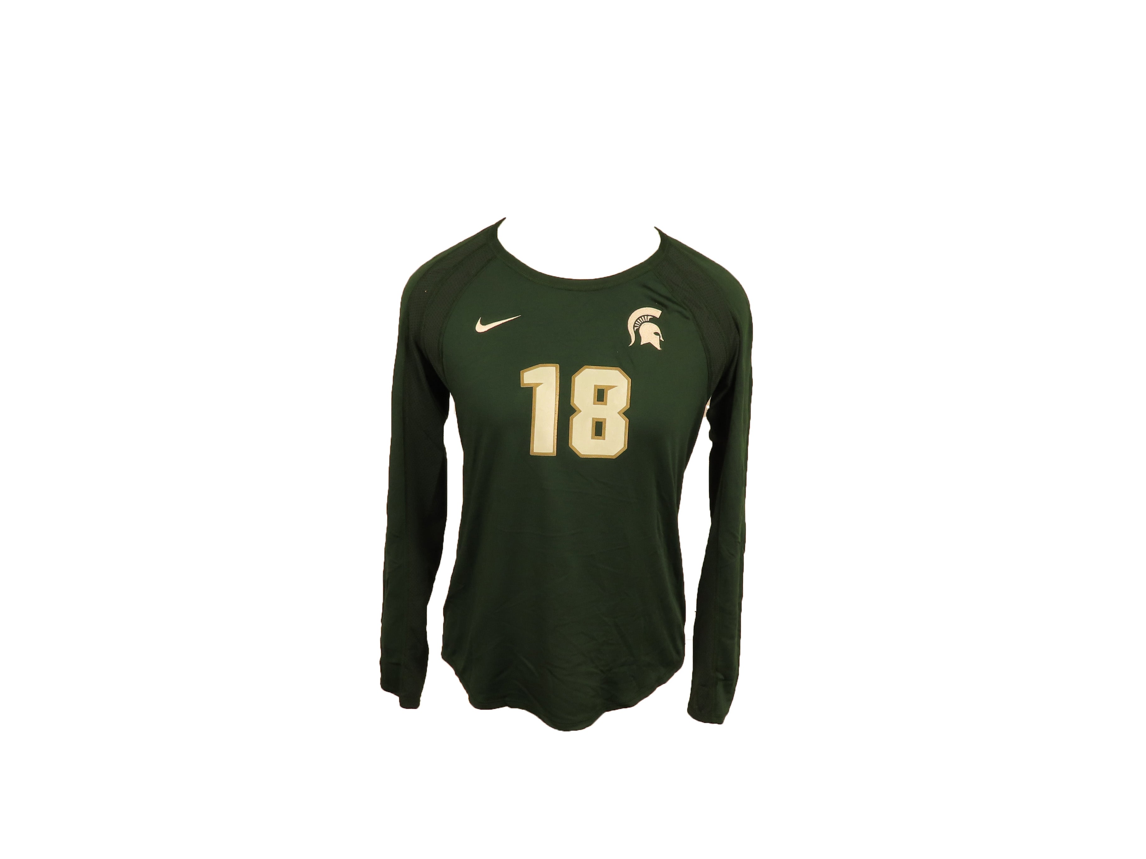 Nike Green Long Sleeve MSU Volleyball #18 Jersey Women's Size L