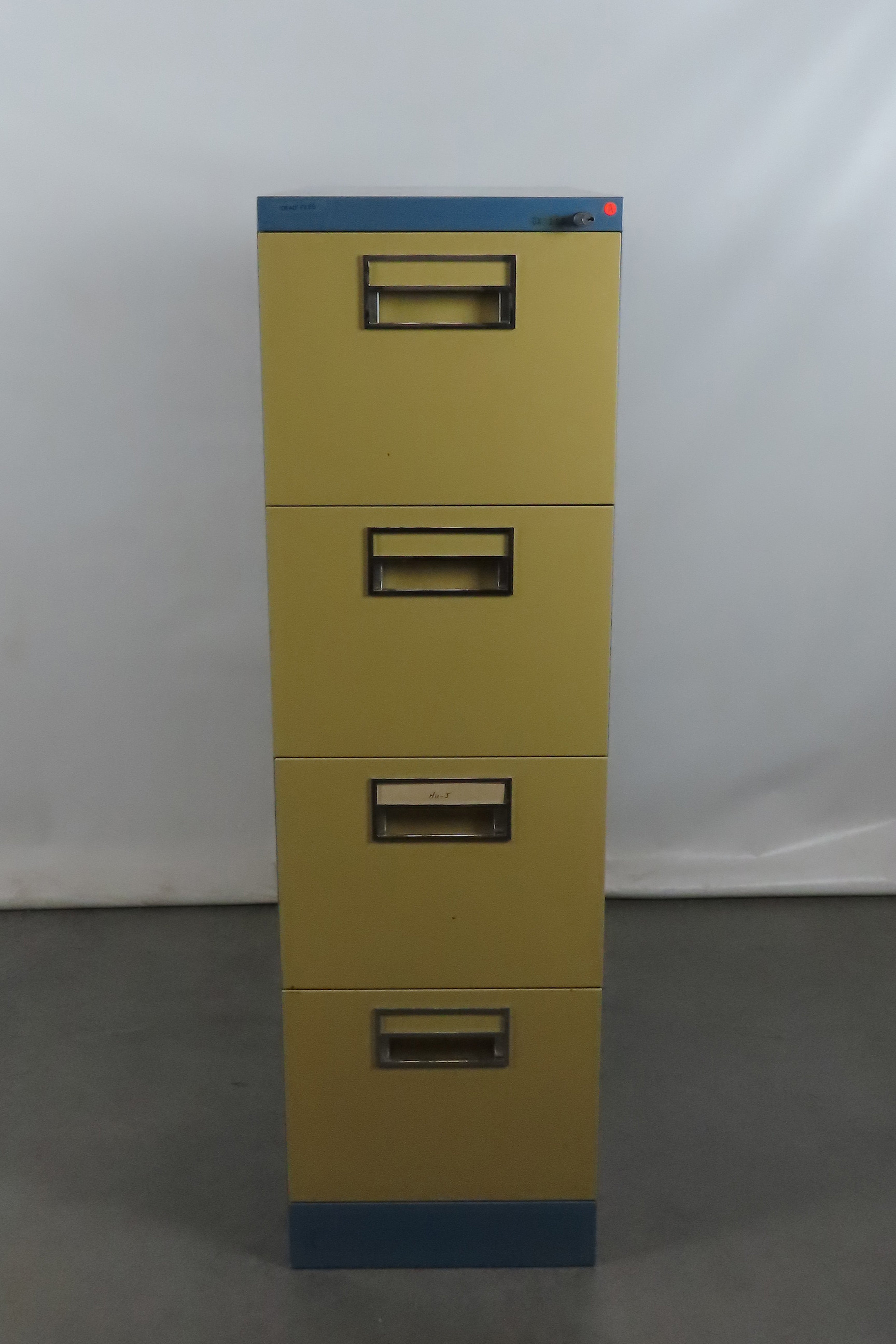Steelcase Blue and Yellow 4-Drawer File Cabinet