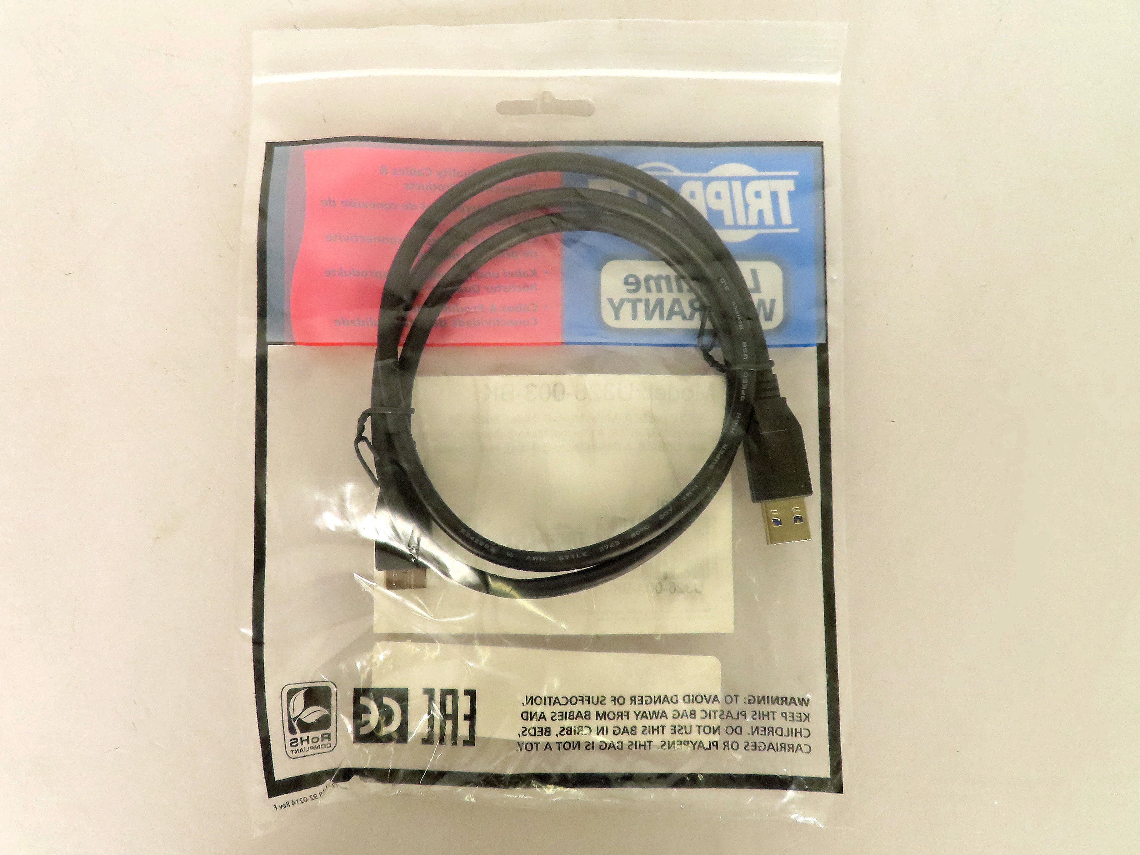 Tripp Lite Black 3-Feet USB 3.0 SuperSpeed Device Cable A to Micro-B M/M (U326-003-BK)