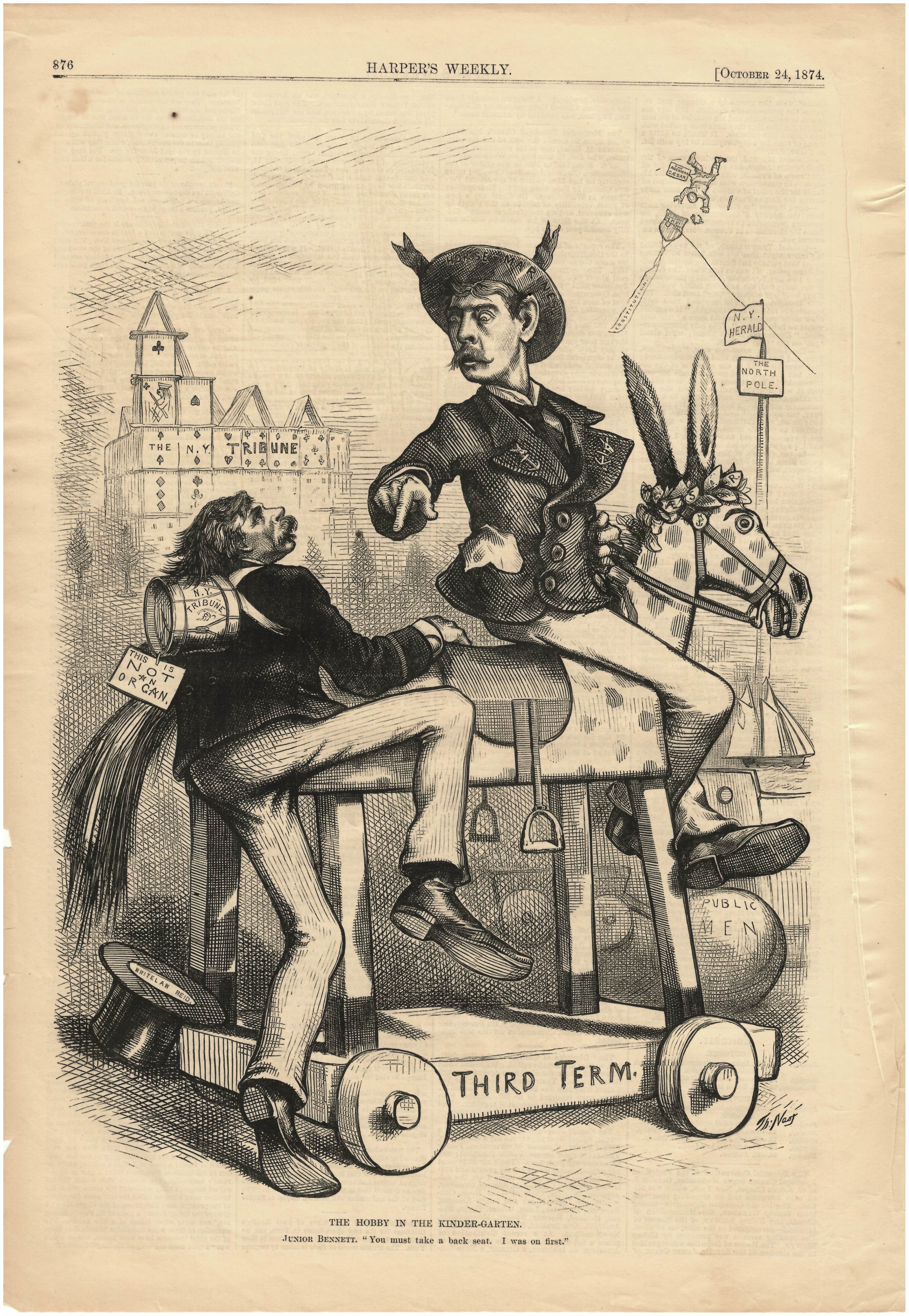 Harper's Weekly October 24, 1874 The Hobby In The Kinder-Garten Ad Print