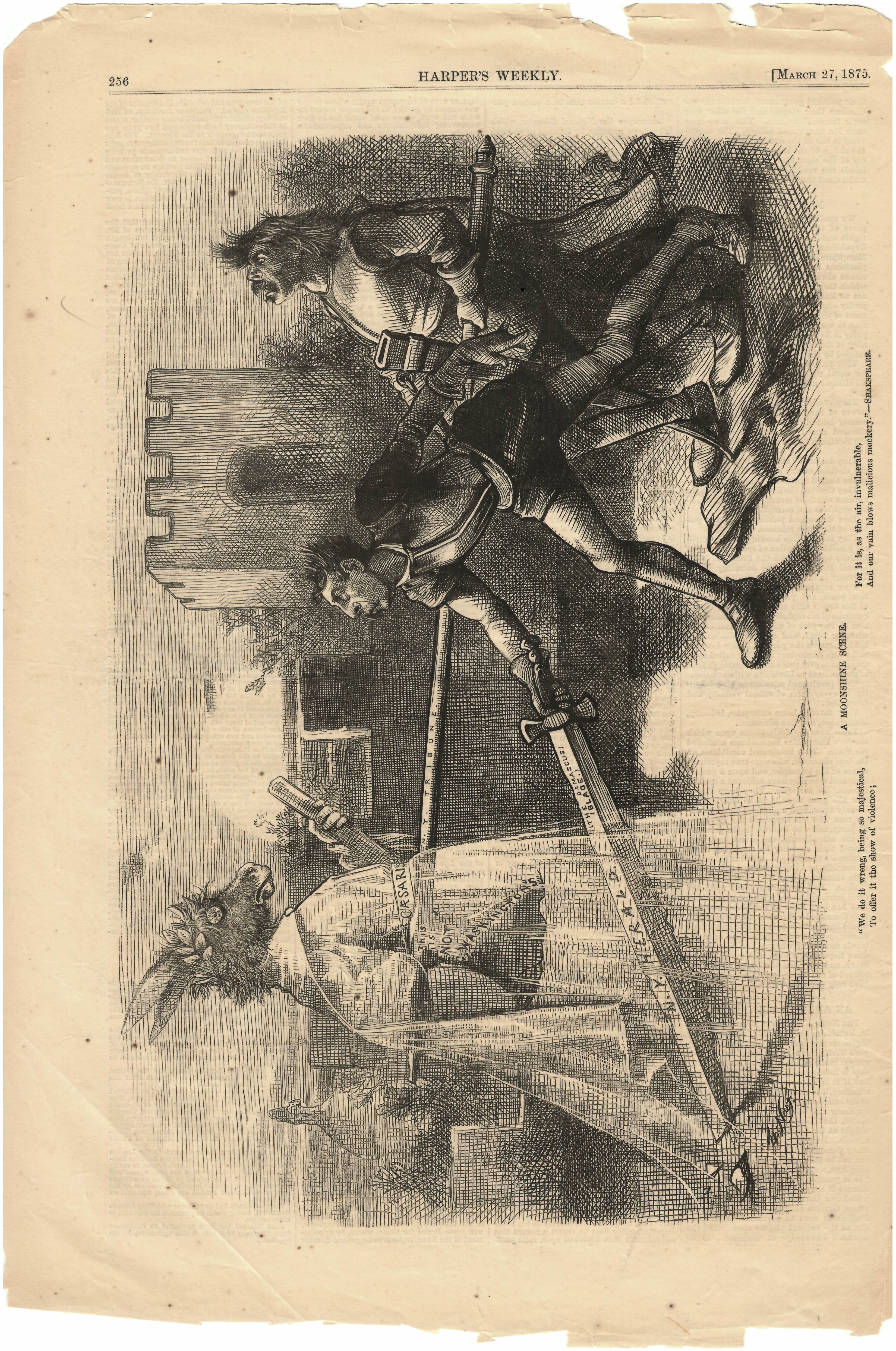 Harper's Weekly March 27, 1875 A Moonshine Scene Ad Print