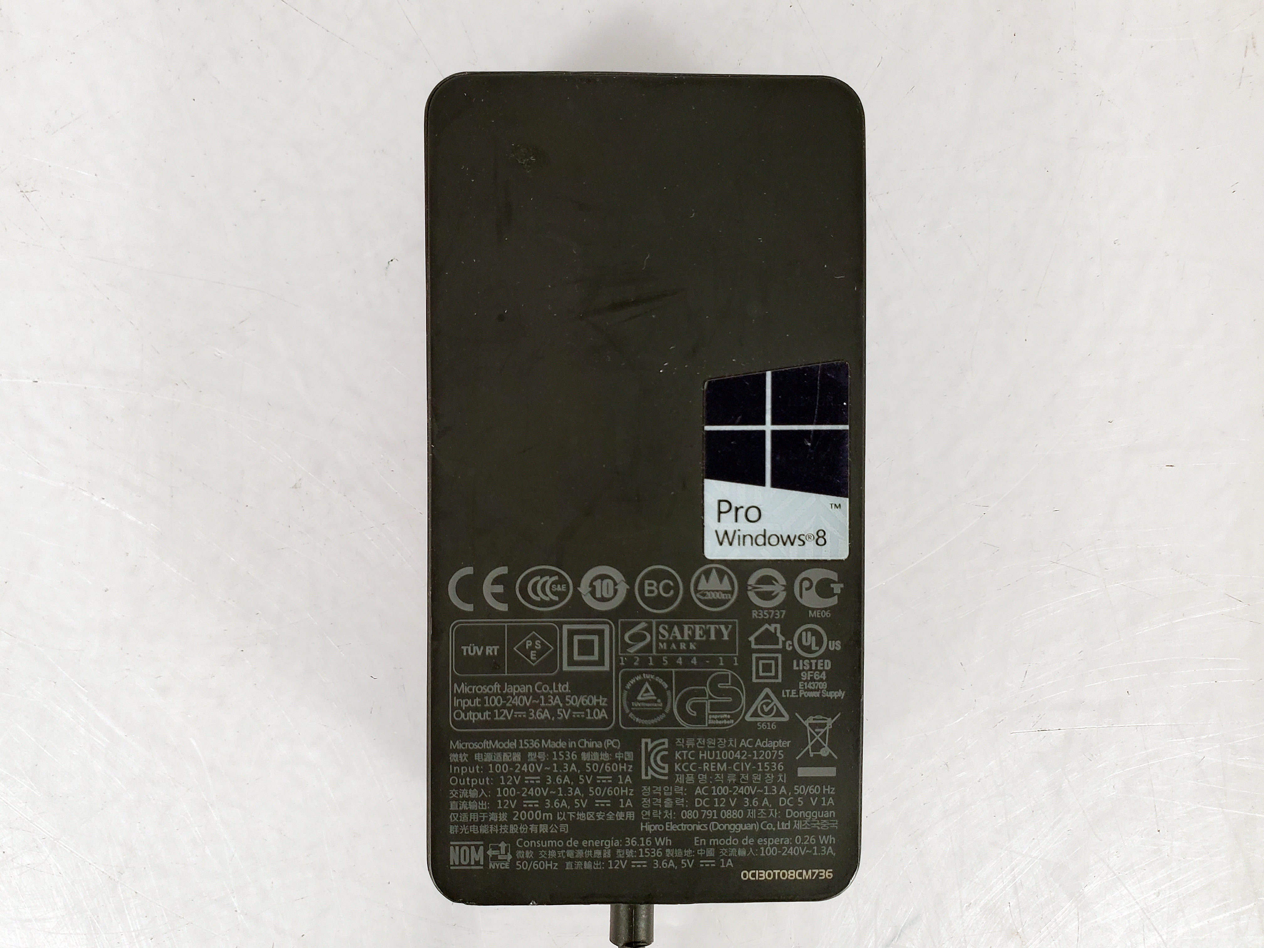 Microsoft 12V 3.6A / 5V 1.0A Surface Pro 1 2 RT Power Supply