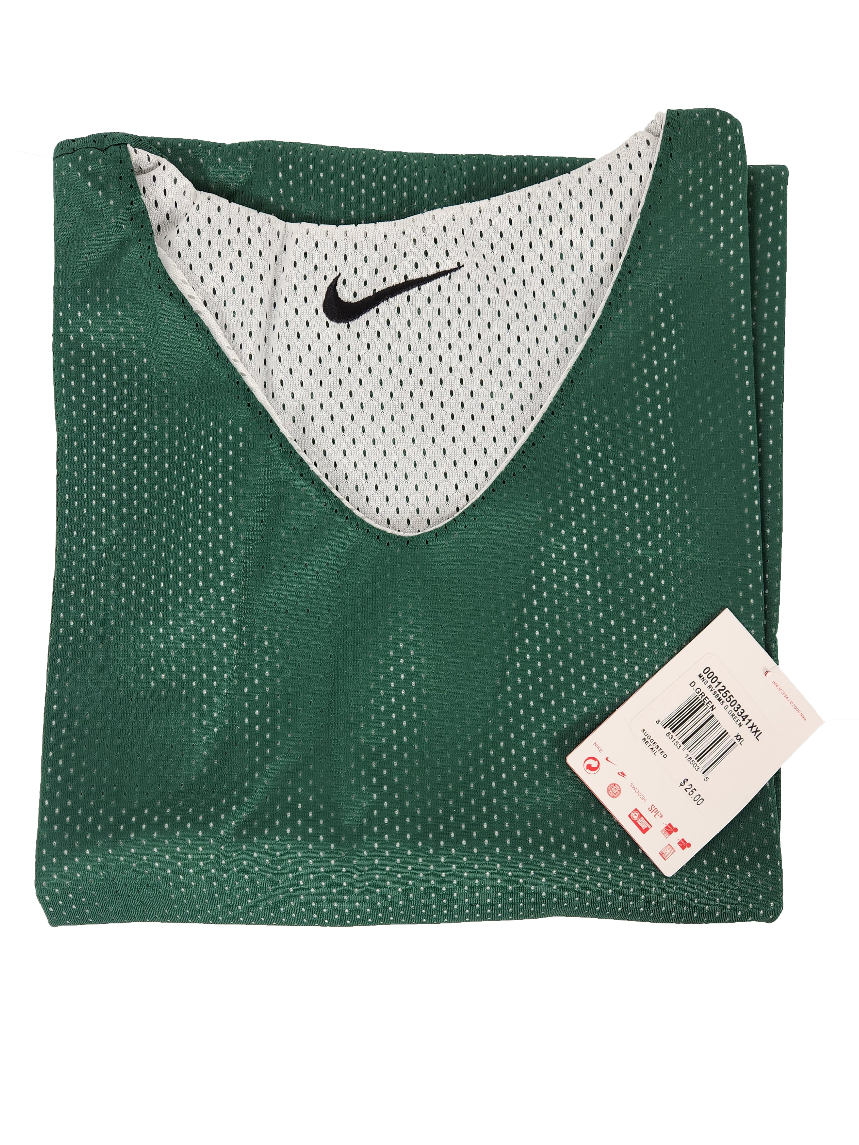 Nike Green & White Reversible Basketball Jersey Men's Size 2XL