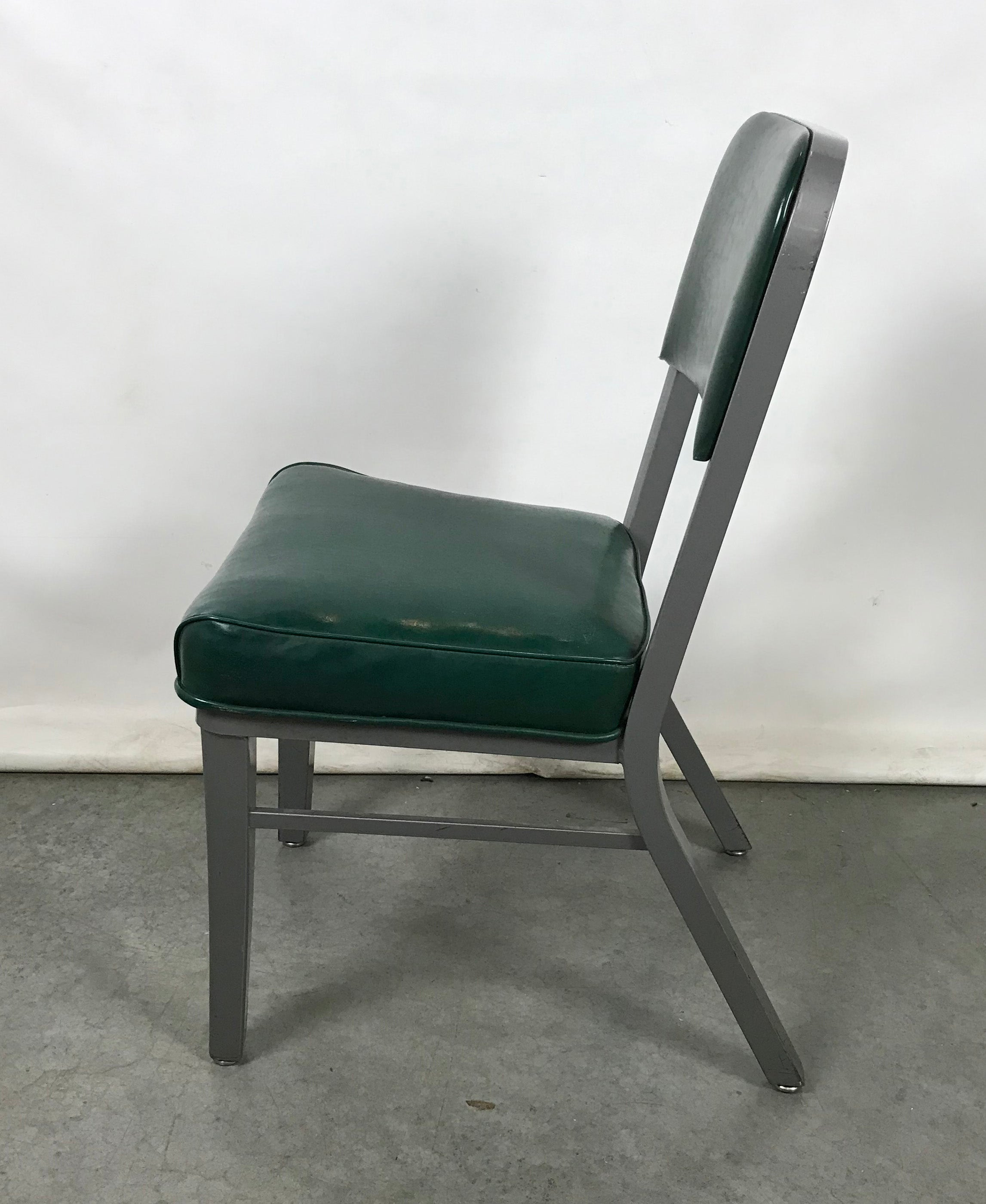 Steelcase Green Vinyl Tanker Chair without Arms